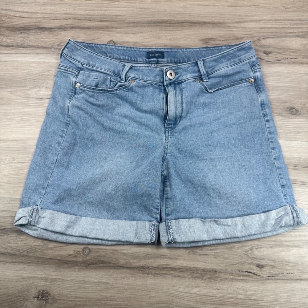 J. Jill Denim‎ Womens Light Wash Cuffed Jean Shorts Size 8 Blue Casual Summer